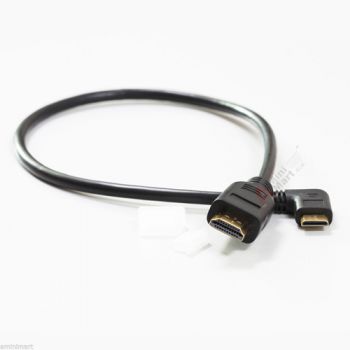 Pro 0.5M Right Angle Mini HDMI to HDMI Cable for 60D DSLR Camera  LCD Monitor A