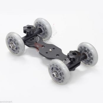 Tabletop DSLR Camera Dolly Slider Skater Wheel Truck Stabilizer fr 5D2 EOS Video