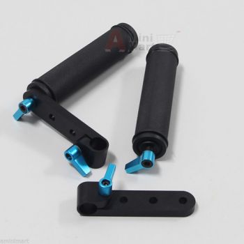 Handle Grip 15mm Rod Clamp Railblock Block +Adapter fr Support System DSLR Rig B