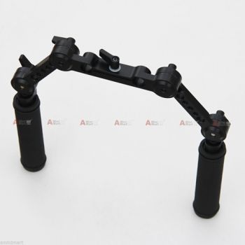 Rotating Rosette Lock Rail Clamp Arm Handle Set fr 15mm Rod Support DSLR Rig HDV 
