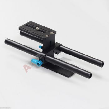 15mm Rod Support Rail System Baseplate Base Plate Mount fr Follow Focus DSLR Rig 