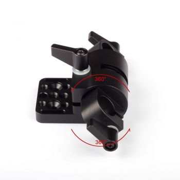 360° Swivel 15mm Rod Clamp Mount Adapter fr Camera Gimbal Power Supply Battery