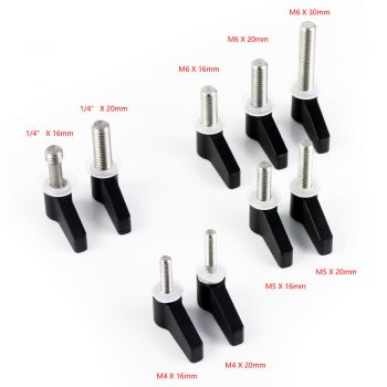 M4 M5 M6 1/4" 16mm 20mm 30mm Thumb Ratcheting Wingnut Screw fr Camera Machine