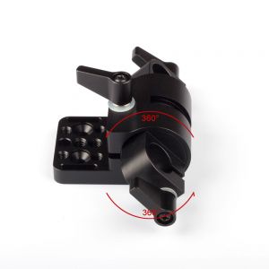 360° Swivel 15mm Rod Clamp Mount Adapter fr Camera Gimbal Power Supply Battery