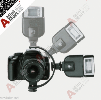 C-Shape Dual Hotshoe Bracket Mount fr Video Light Digital Camcorder Camera DV DC
