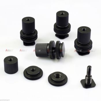 1/4" Tripod Mount Screw Nut Cold Shoe Adapter Kit fr Flash Camera Hot Shoe Arm