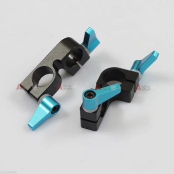 2x 90鎺?Degree Rod Clamp Railblock Block fr 15mm Rod Support Rail System DSLR Rig